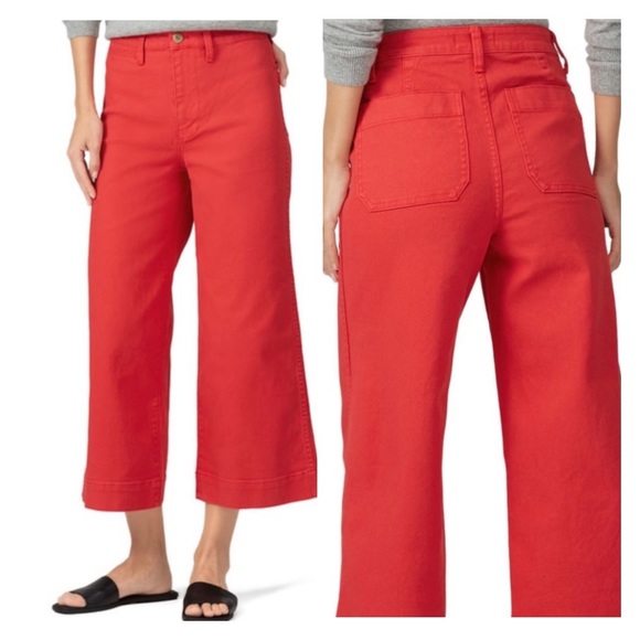 Madewell Pants - Madewell Emmet Wide Leg Crop Pants in Americana Red